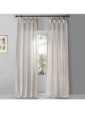 Belgian Heavy Faux Linen Light Filtering Curtains for Bedroom 50x108 1 Panel